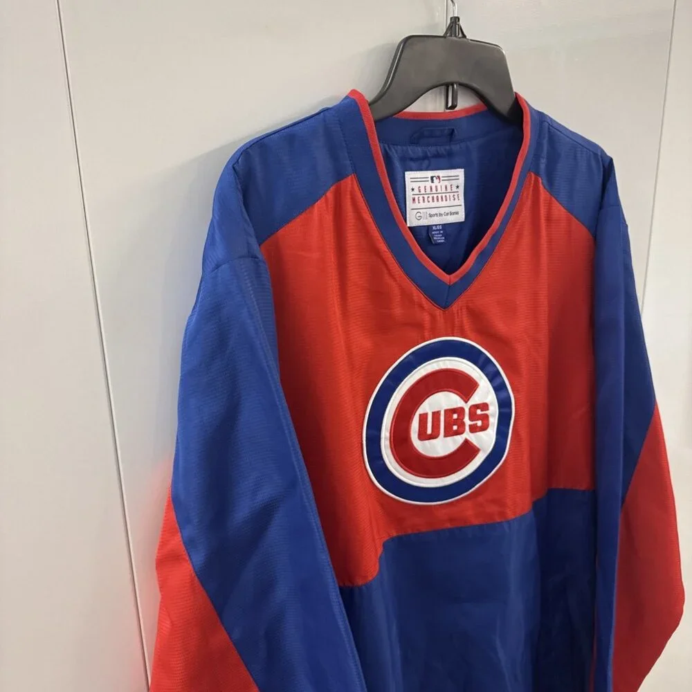 G-III Sports MLB Chicago Cubs Men's XL Pullover Windbreaker Side Zip Warmup NWT